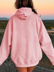 Drawstring Dropped Shoulder Hoodie - Chic Yana's Fashion